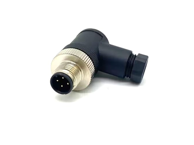 2 Pcs M12 90 Degree Connector Right Angle A Code 4 pin Male Screw-Joint Unshielded