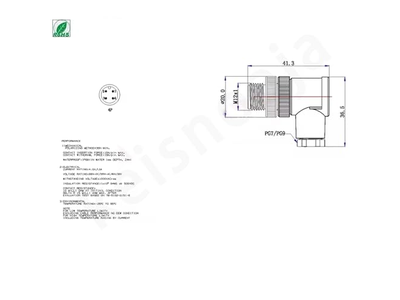 2 Pcs M12 90 Degree Connector Right Angle A Code 4 pin Male Screw-Joint Unshielded