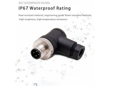 2 Pcs M12 90 Degree Connector Right Angle A Code 4 pin Male Screw-Joint Unshielded