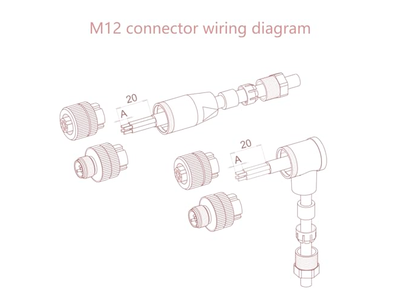 2Pcs M12 4 Pin Female Connector 12mm A Code Industrial Circular Connector