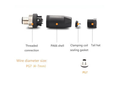 2Pcs M12 4 Pin Male Connector 12mm A Code Industrial Circular Connector
