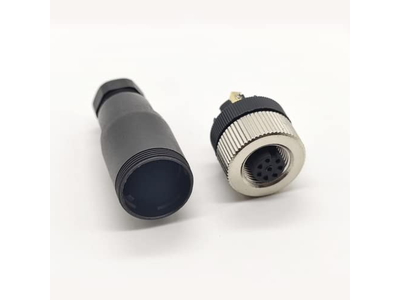 2Pcs M12 8 Pin Female Connector 12mm Industrial Circular Connector