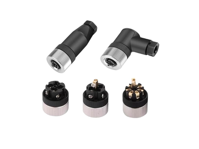 2Pcs M12 8 Pin Female Connector 12mm Industrial Circular Connector