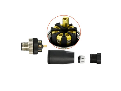2Pcs M12 8 Pin Male Connector 12mm Industrial Circular Connector