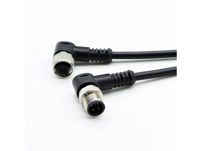 4-Pin Bent Plug Connector M12 Cable Male Injection Molding Harness Connector
