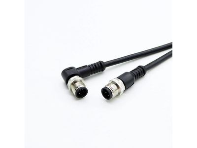 4-Pin Bent Plug Connector M12 Cable Male Injection Molding Harness Connector