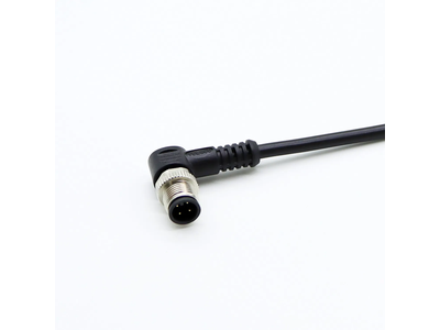 4-Pin Bent Plug Connector M12 Cable Male Injection Molding Harness Connector