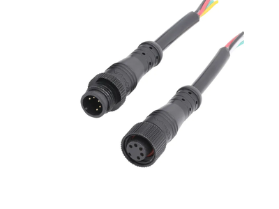 4 Pin IP65 Waterproof Electrical Solder Cable M12 Sensor Connector