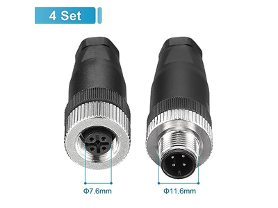 4 Pin M12 Male & Female Aviation Wire Connector