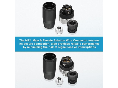 4 Pin M12 Male & Female Aviation Wire Connector