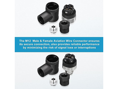 4 Pin M12 Male & Female Aviation Wire Connector 4 Set