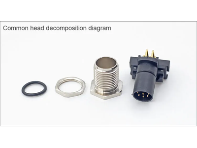 4-Pin M12 Male Right Angle Welding PCB Plug Connector