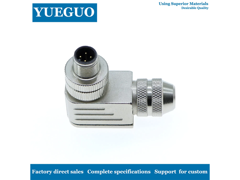 4pin Elbow Shield Screw Wiring M12 Connector