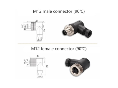 5 Pcs M12 5 Pin Female Connector A Code Industrial Circular Connector