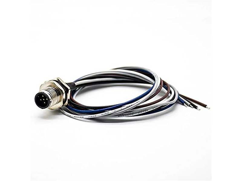 5 Pin M12 Connector A Coded Straight Back Mount Cable 0.2M