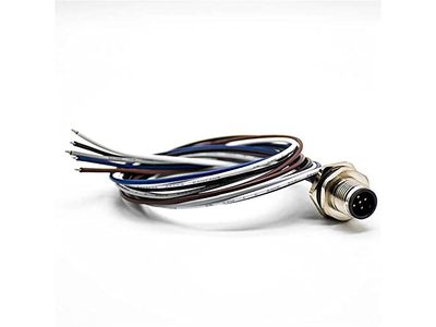 5 Pin M12 Connector A Coded Straight Back Mount Cable 0.2M
