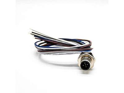 5 Pin M12 Connector A Coded Straight Back Mount Cable 0.2M