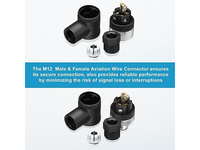 5 Pin M12 Male & Female Aviation Wire Connector