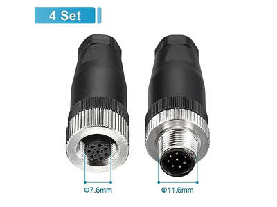 8 Pin M12 Male & Female Aviation Wire Connector