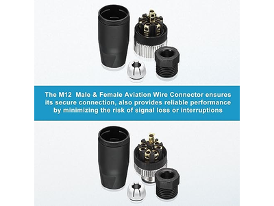 8 Pin M12 Male & Female Aviation Wire Connector