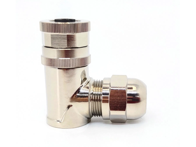 a Code 90 Degree M12 Cable Connector 4 Pin Shielded Metal Female Plug
