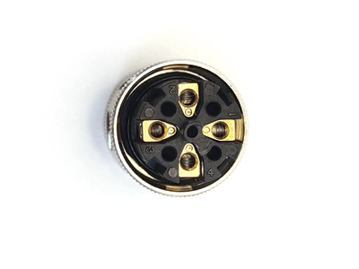 a Code 90 Degree M12 Cable Connector 4 Pin Shielded Metal Female Plug