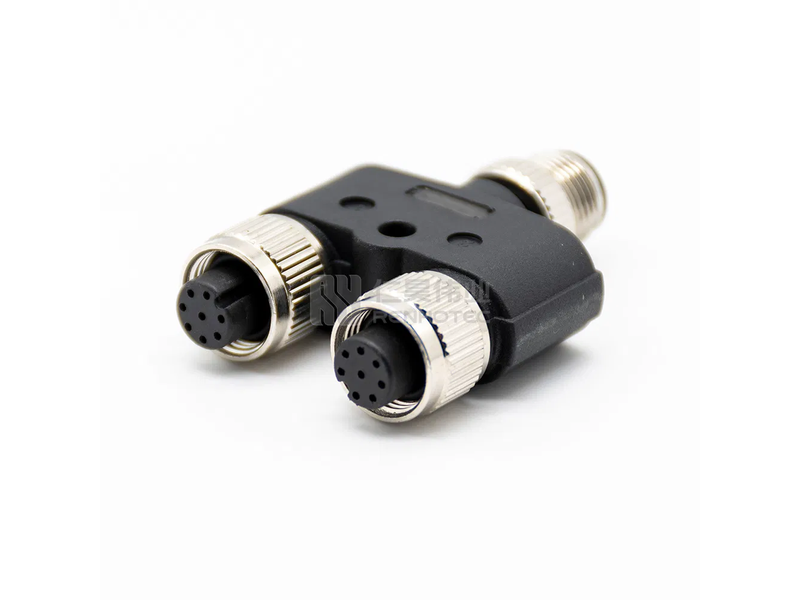 Aviation Circular Female Male 4 Pin M12 Y Connector Adapter