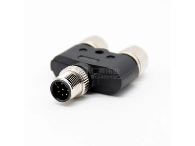 Aviation Circular Female Male 4 Pin M12 Y Connector Adapter