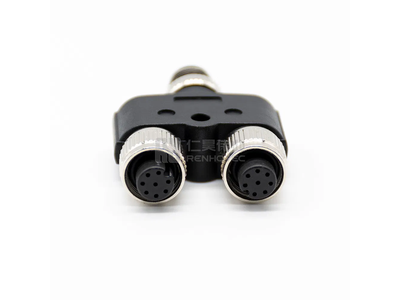 Aviation Circular Female Male 4 Pin M12 Y Connector Adapter