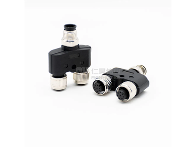 Aviation Circular Female Male 4 Pin M12 Y Connector Adapter