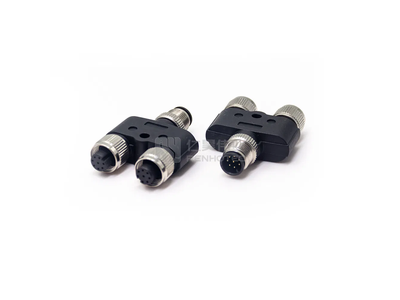 Aviation Circular Female Male 4 Pin M12 Y Connector Adapter