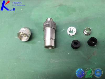 D Code M12 4pin Male Straight Field Assembly Metal Plug Connector
