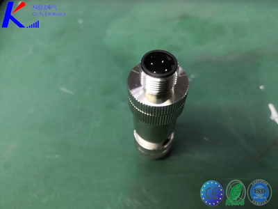 D Code M12 4pin Male Straight Field Assembly Metal Plug Connector