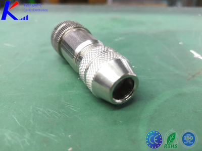 D Code M12 4pin Male Straight Field Assembly Metal Plug Connector