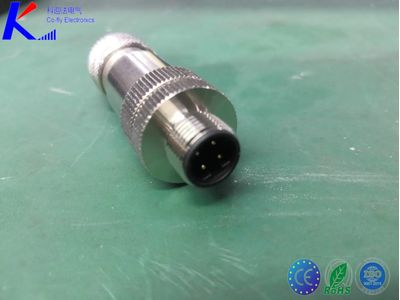 D Code M12 4pin Male Straight Field Assembly Metal Plug Connector