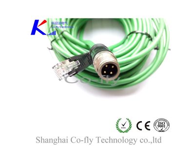 D Coding RJ45 with M12 4 Pins Male Cable Connector