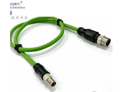Double-Ended Wire Connector of M12 4-Pin Male Straight to M8 6-Pin Male Straight