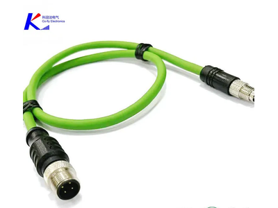 Double-Ended Wire Connector of M12 4-Pin Male Straight to M8 6-Pin Male Straight