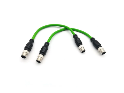Double-Ended Wire Connector of M12 4-Pin Male Straight to M8 6-Pin Male Straight