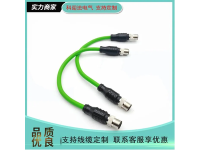 Double-Ended Wire Connector of M12 4-Pin Male Straight to M8 6-Pin Male Straight