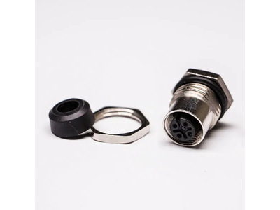 Industry Circular Female M12 Connector 4-Pin a-Coded Panel Mount