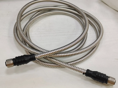 IP67 M12 Double-Ended 4-Pin Stainless Steel Soft Cable Connector
