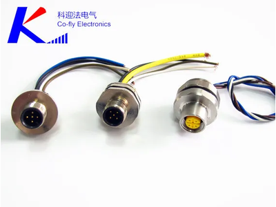 L Coding 4-Pin M12 Female Rear Mount Electrical Connector