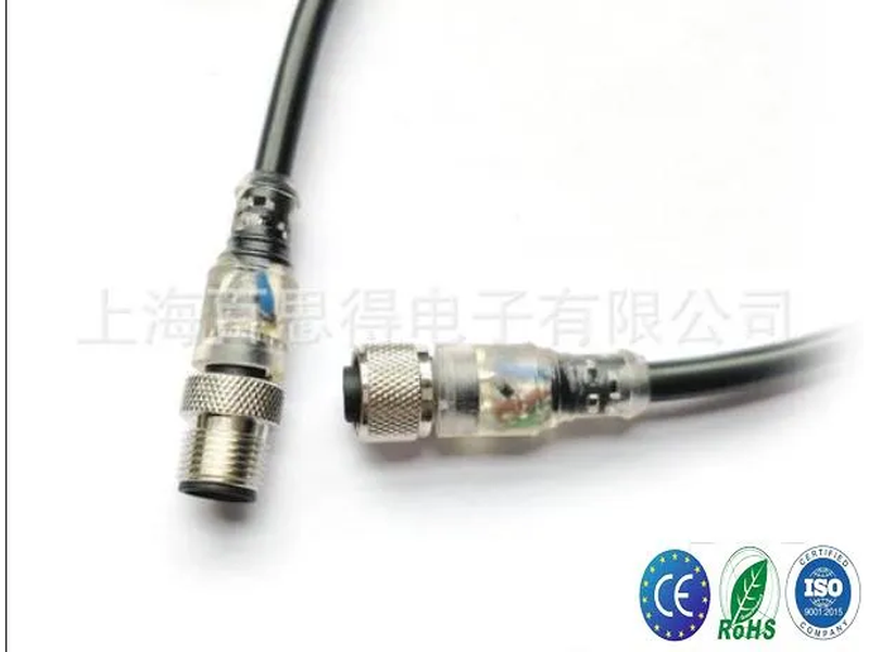 LED, Straight, RF, Adapter M12 Male, 4 Pins, Circular Cable Connector