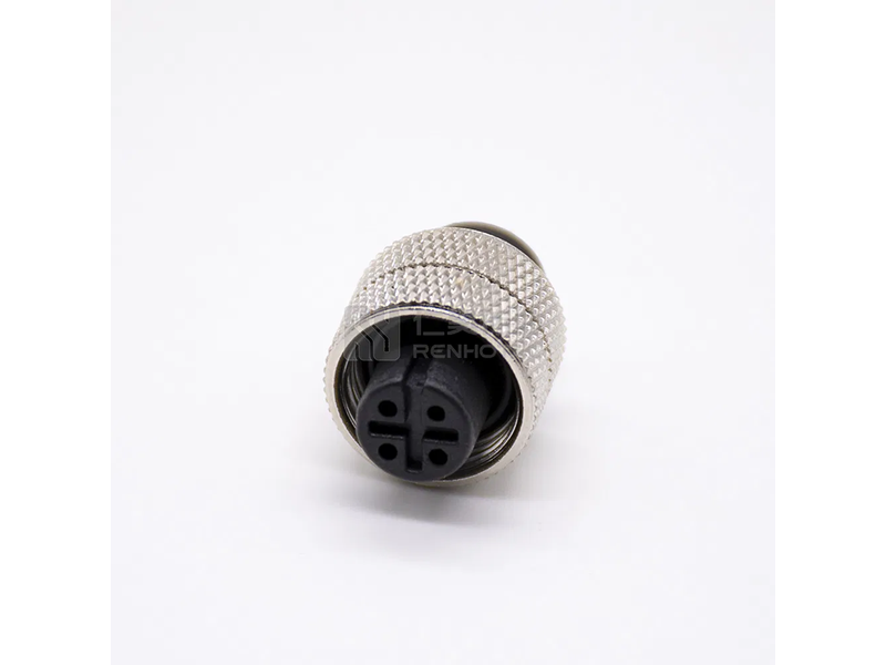 M12 4 Pin Female Connector a Code Straight Molded Connector