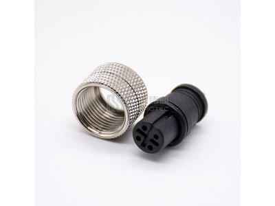 M12 4 Pin Female Connector a Code Straight Molded Connector