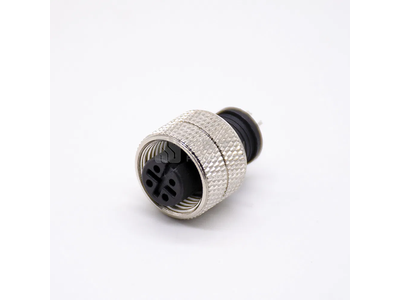 M12 4 Pin Female Connector a Code Straight Molded Connector