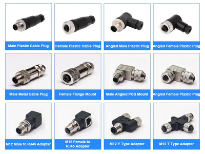 M12 4 Pin Female Connector a Code Straight Molded Connector
