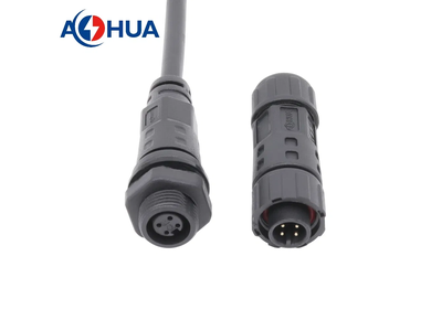 M12 4 Pin Front Panel Mount Waterproof Electrical Male Female Connector