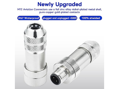 M12 4 Pin Male Female Socket Panel Aviation Wire Connector